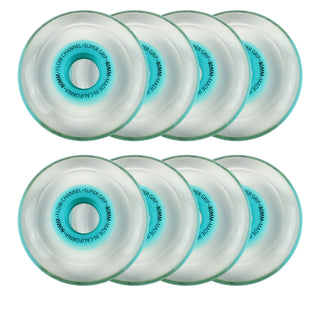 Labeda Roller Hockey Wheels - Slime 80mm 76A Aqua Blue (8-Pack)
