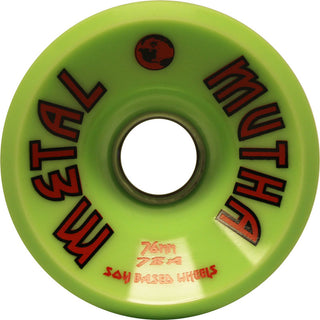 Luv Yo Mutha Longboard Wheels Metal CNC Aluminum Core 76mm 78A Green Dregs