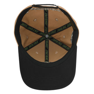 Santa Cruz Skateboards Hat Model SC Snapback Unstructured Dark Tan/Black