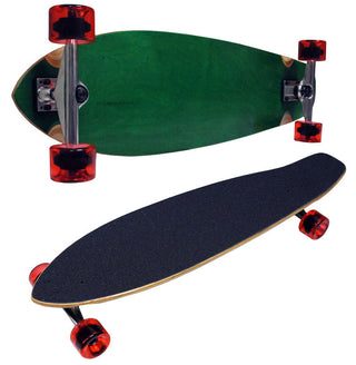 GREEN LONGBOARD COMPLETE KICK TAIL CRUISER - 70mm Wheels