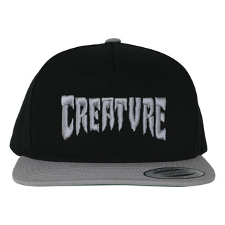 Creature Skateboards Hat Mono Logo Snapback Structured Black/Silver