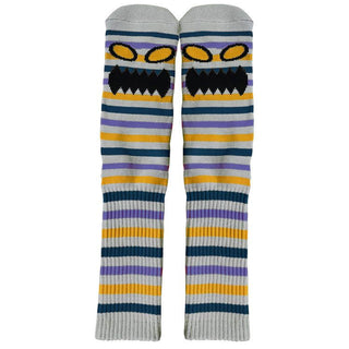 Toy Machine Skateboards Socks Monster Face Mini Stripes Grey Adult Crew