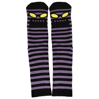Toy Machine Skateboards Socks Monster Face Mini Stripes Purple Adult Crew