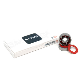 Mosaic Skateboard Bearings Super 0 Abec 5 Silver/Red