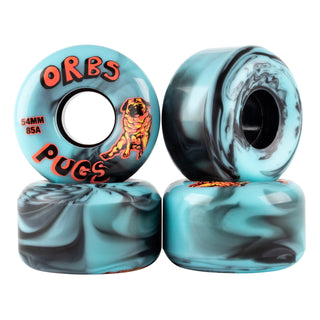 Welcome Wheels Orbs Pugs Black Blue Swirl 54mm 85A