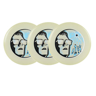 Axiom Disc Golf Total Eclipse Glow Pitch Aqua Glow Plate, White Rim 158g 3-Pack