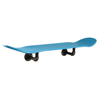 Floating Industrial Style Maple Skateboard Deck Shelf with Pipe Mounting System 7.75" Neon Blue