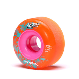 Orangatang Longboard Wheels Skiff Slasher Orange 62mm 80A with Loaded Jehu V2 Bearings