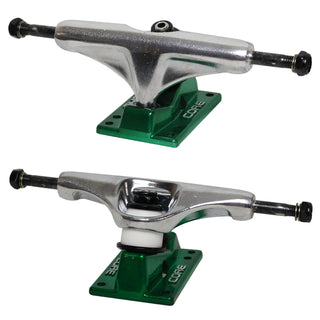 Core Hollow Trucks 5.0 (7.75") Silver With Green Base (Hollow Kingpin)