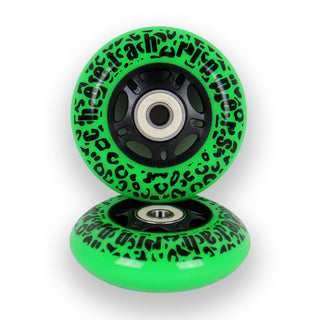 Cheetah Rippers 76mm 89A Green Wheels with Abec 9 Bearings for Razor RipStik