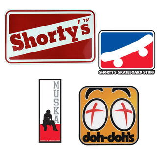 Shortys Skateboard Stickers Logo 4-Pack