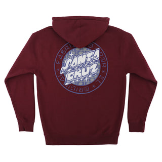 Santa Cruz Skateboards Hoody Mas Loco Dot Zip Maroon