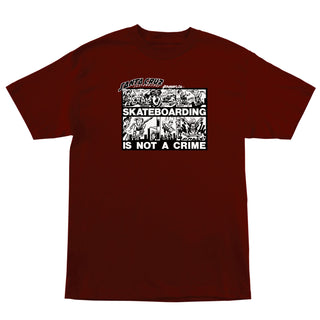 Santa Cruz Skateboards Shirt Roskopp Crime Comic Burgundy