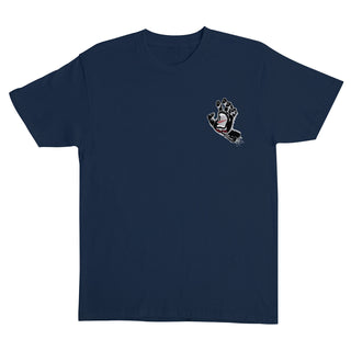 Santa Cruz Skateboards Shirt Screaming Hand Navy/Grey Invert