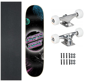 Santa Cruz Skateboard Chrome Dot Space Everslick 8.0" x 31.6" with Powell Mini Logo Package
