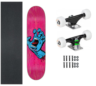 Santa Cruz Skateboard Screaming Hand Pink 7.8" x 31" with Powell Mini Logo Package