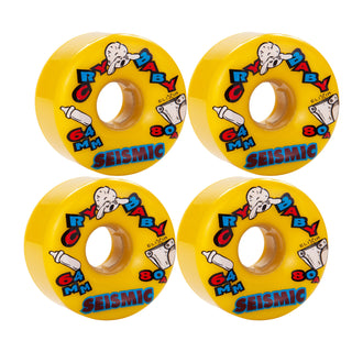 Seismic Wheels Cry Baby Yellow 60mm x 38mm 80A