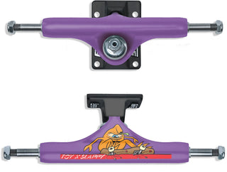Slappy x Toy Machine Skateboard Trucks ST1 Hollow Purple/Black 8.25" Pair
