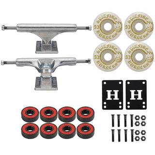 Slappy Skateboard Trucks Inverted Hollow Silver 8.25" Package Spitfire Wheels/Bearings/Hardware