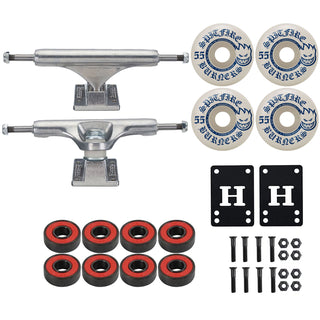 Slappy Skateboard Trucks Inverted Hollow Silver 8.75" Package Spitfire Wheels/Bearings/Hardware
