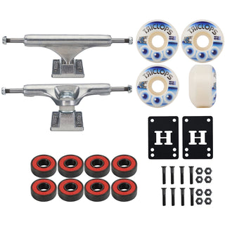 Slappy Skateboard Trucks Inverted Hollow Silver 8.25" Package Triclops Wheels/Bearings/Hardware