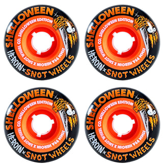 Snot Wheel Co. Skateboard Wheels 55mm Shelloween Boogerthane 99A Black/Orange