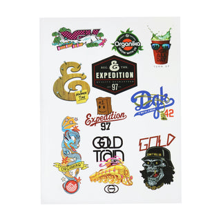 DGK Sticker Sheet 40 Stickers Total (DGK, Expedition One, Organika, Gold Wheels)