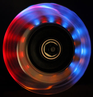 LED Scooter Wheels Set of 2 With Bearings - Black/Clear