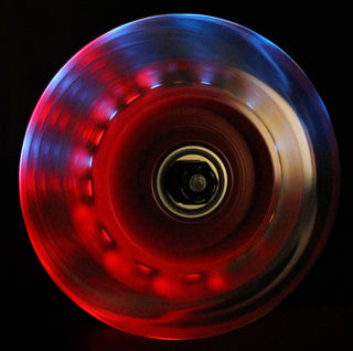 LED Scooter Wheels Set of 2 With Bearings - Red/Clear