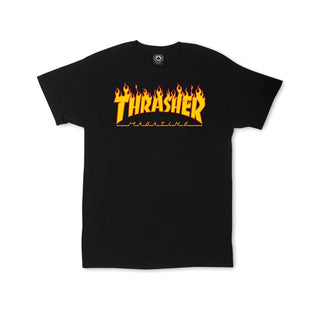 Thrasher Magazine Skateboard Shirt Flame Black