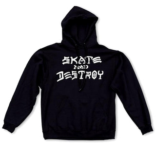 Thrasher Magazine Skateboard Hoodie Skate and Destroy Black