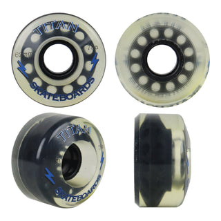 Longboard Wheels 62mm 78A White Rearset "Titan Skateboards" Graphic