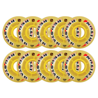 Redstar Roller Hockey Wheels - Triton 59mm 76A Yellow (10-Pack)