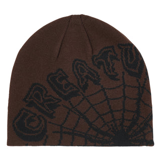 Creature Skateboards Beanie Web Skull Cap Brown