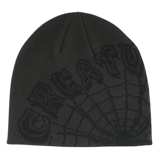 Creature Skateboards Beanie Web Skull Cap Charcoal