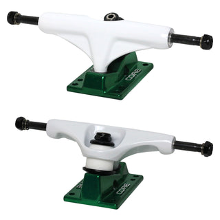 Core Hollow Trucks 5.0 (7.75") White With Green Base (Hollow Kingpin)